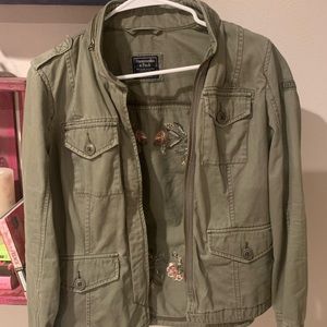 Abercrombie green jacket with floral details